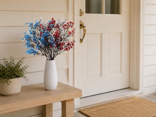 6 Bundles Artificial Red White Blue Baby’s Breath Flowers in Red White Blue, alternate view 5