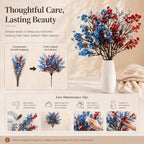 6 Bundles Artificial Red White Blue Baby’s Breath Flowers in Red White Blue, alternate view 6