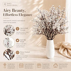 6 Bundles Artificial White Baby’s Breath Flowers in White, alternate view 2