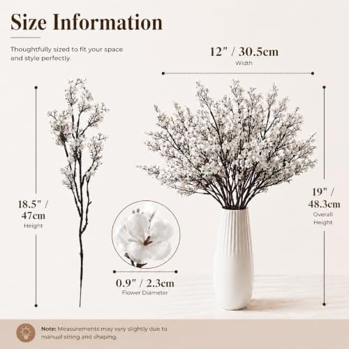 6 Bundles Artificial White Baby’s Breath Flowers in White, alternate view 3