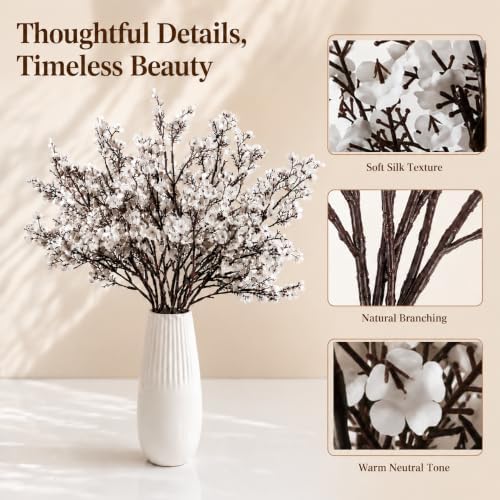 6 Bundles Artificial White Baby’s Breath Flowers in White, alternate view 4