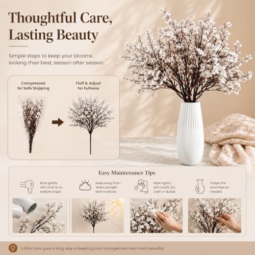 6 Bundles Artificial White Baby’s Breath Flowers in White, alternate view 6