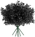 6 Bundles Black Artificial Monstera Leaves Bushes for Halloween
