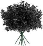 6 Bundles Black Artificial Monstera Leaves Bushes for Halloween