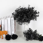 6 Bundles Black Artificial Monstera Leaves Bushes for Halloween, alternate view 2