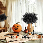 6 Bundles Black Artificial Monstera Leaves Bushes for Halloween, alternate view 4