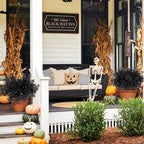 6 Bundles Black Artificial Monstera Leaves Bushes for Halloween, alternate view 5