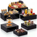 6 Extra Large Buffet Display Risers, Black in Black