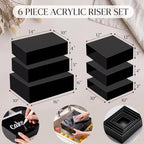 6 Extra Large Buffet Display Risers, Black in Black, alternate view 3