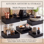 6 Extra Large Buffet Display Risers, Black in Black, alternate view 4