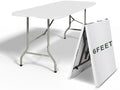 6 Feet Foldable Table with Built-in Handle and Steel Legs, Heavy Duty Folding Portable Table for Party Dining