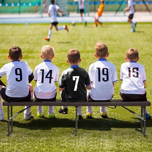 6 feet Plastic Folding Bench, Portable in/Outdoor Picnic Party Camping Dining Seat, Garden Soccer Multipurpose, alternate