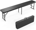 6 feet Plastic Folding Bench, Portable in/Outdoor Picnic Party Camping Dining Seat, Garden Soccer Multipurpose