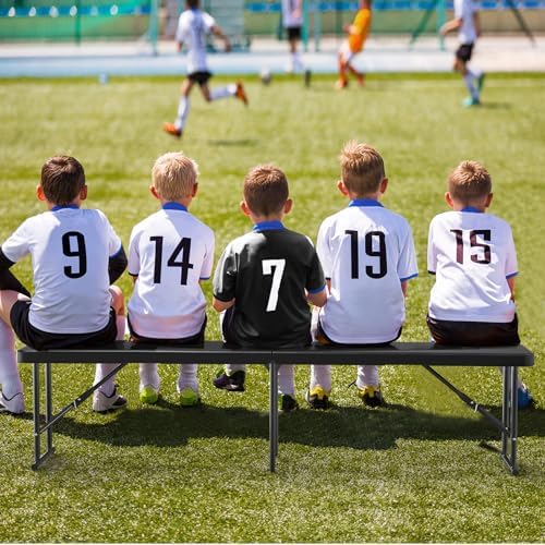 6 feet Plastic Folding Bench, Portable in/Outdoor Picnic Party Camping Dining Seat, Garden Soccer Multipurpose, alternate