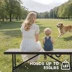 6 Foot Folding Table Black, Sturdy 330LBS Capacity, Reinforced Steel Legs, Foldable with Safety Lock, Portable, alternate