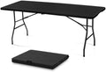 6 Foot Portable Plastic Folding Table 6FT 72" Half Foldable Heavy Duty Top w/Carry Handle - Indoor Outdoor