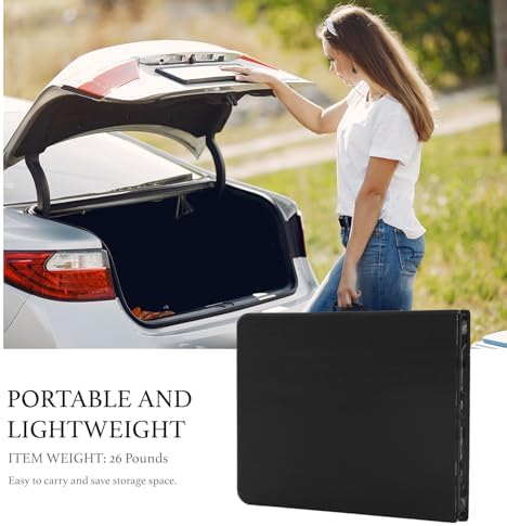 6 Foot Portable Plastic Folding Table 6FT 72" Half Foldable Heavy Duty Top w/Carry Handle - Indoor Outdoor, alternate view 3