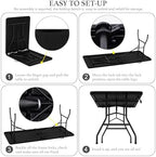 6 Foot Portable Plastic Folding Table 6FT 72" Half Foldable Heavy Duty Top w/Carry Handle - Indoor Outdoor, alternate view 7