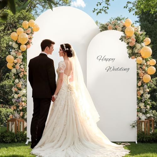 6 ft Arch Backdrop Cover Beige - Double-Sided Spandex Arch Covers Stretchy Backdrop for Balloon Arches Birthday, alternate