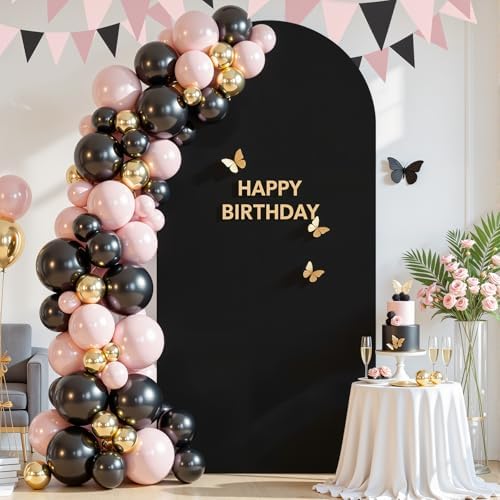 6 ft Arch Backdrop Cover Black - Double-Sided Spandex Arch Covers Stretchy Backdrop for Balloon Arches Birthday, alternate
