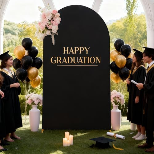 6 ft Arch Backdrop Cover Black - Double-Sided Spandex Arch Covers Stretchy Backdrop for Balloon Arches Birthday, alternate