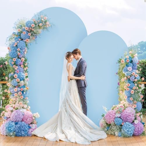 6 ft Arch Backdrop Cover Blue - Double-Sided Spandex Arch Covers Stretchy Backdrop for Balloon Arches Birthday, alternate