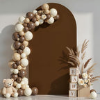 6 ft Arch Backdrop Cover Brown - Double-Sided Spandex Arch Covers Stretchy Backdrop for Balloon Arches Birthday