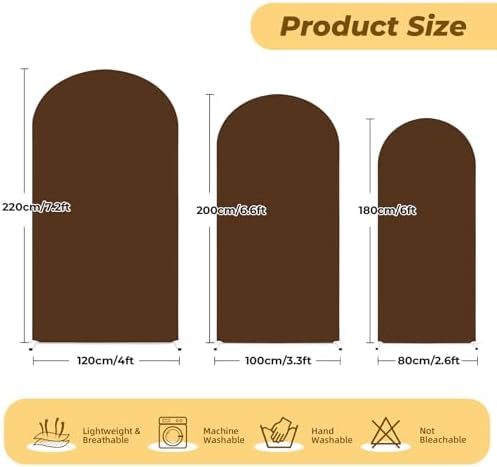 6 ft Arch Backdrop Cover Brown - Double-Sided Spandex Arch Covers Stretchy Backdrop for Balloon Arches Birthday, alternate
