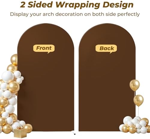 6 ft Arch Backdrop Cover Brown - Double-Sided Spandex Arch Covers Stretchy Backdrop for Balloon Arches Birthday, alternate
