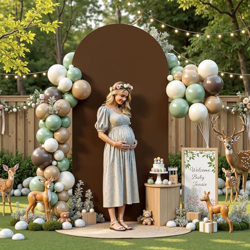 6 ft Arch Backdrop Cover Brown - Double-Sided Spandex Arch Covers Stretchy Backdrop for Balloon Arches Birthday, alternate