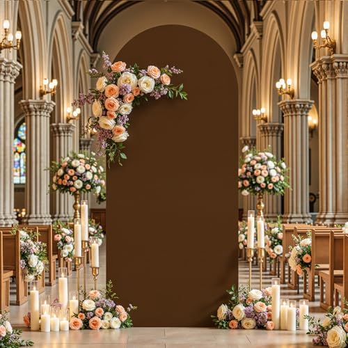 6 ft Arch Backdrop Cover Brown - Double-Sided Spandex Arch Covers Stretchy Backdrop for Balloon Arches Birthday, alternate