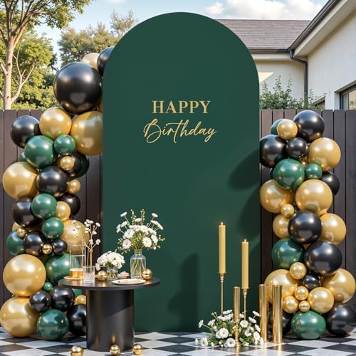 6 ft Arch Backdrop Cover Hunter Green - Double-Sided Spandex Arch Covers Stretchy Backdrop for Balloon Arches, alternate view