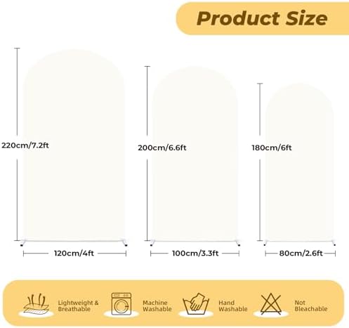 6 ft Arch Backdrop Cover Ivory - Double-Sided Spandex Arch Covers Stretchy Backdrop for Balloon Arches Birthday, alternate