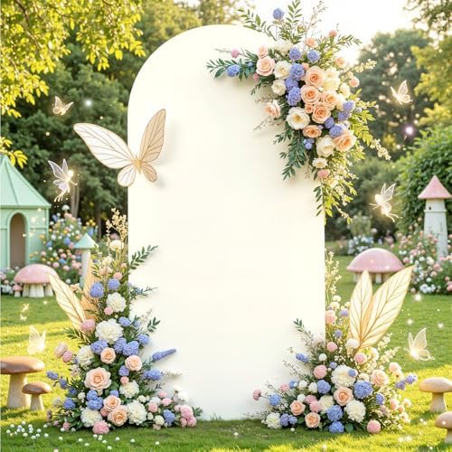 6 ft Arch Backdrop Cover Ivory - Double-Sided Spandex Arch Covers Stretchy Backdrop for Balloon Arches Birthday, alternate