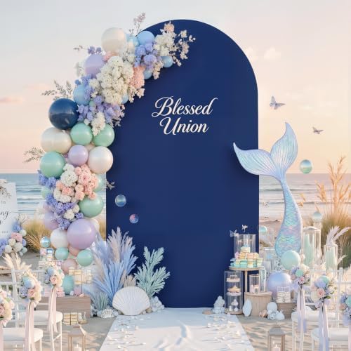 6 ft Arch Backdrop Cover Navy Blue - Double-Sided Spandex Arch Covers Stretchy Backdrop for Balloon Arches