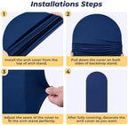6 ft Arch Backdrop Cover Navy Blue - Double-Sided Spandex Arch Covers Stretchy Backdrop for Balloon Arches, alternate view 5