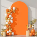 6 ft Arch Backdrop Cover Orange - Double-Sided Spandex Arch Covers Stretchy Backdrop for Balloon Arches Birthday