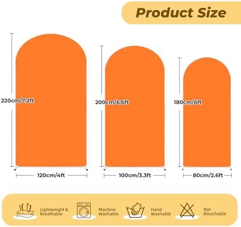 6 ft Arch Backdrop Cover Orange - Double-Sided Spandex Arch Covers Stretchy Backdrop for Balloon Arches Birthday, alternate