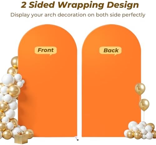 6 ft Arch Backdrop Cover Orange - Double-Sided Spandex Arch Covers Stretchy Backdrop for Balloon Arches Birthday, alternate