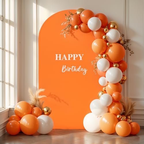 6 ft Arch Backdrop Cover Orange - Double-Sided Spandex Arch Covers Stretchy Backdrop for Balloon Arches Birthday, alternate