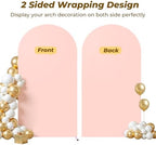 6 ft Arch Backdrop Cover Pale Pink - Double-Sided Spandex Arch Covers Stretchy Backdrop for Balloon Arches, alternate view 3