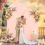 6 ft Arch Backdrop Cover Pale Pink - Double-Sided Spandex Arch Covers Stretchy Backdrop for Balloon Arches, alternate view 5