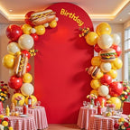 6 ft Arch Backdrop Cover Red - Double-Sided Spandex Arch Covers Stretchy Backdrop for Balloon Arches Birthday, alternate view