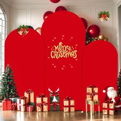 6 ft Arch Backdrop Cover Red - Double-Sided Spandex Arch Covers Stretchy Backdrop for Balloon Arches Birthday, alternate view