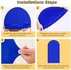 6 ft Arch Backdrop Cover Royal Blue - Double-Sided Spandex Arch Covers Stretchy Backdrop for Balloon Arches, alternate view 3