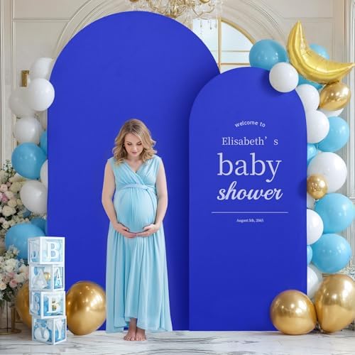 6 ft Arch Backdrop Cover Royal Blue - Double-Sided Spandex Arch Covers Stretchy Backdrop for Balloon Arches, alternate view 5