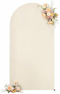 6 FT Arch Backdrop Cover Stretchy Beige Arch Covers Elastic Spandex Fabric for Chiara Backdrop Stand, Wedding