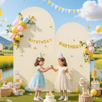 6 FT Arch Backdrop Cover Stretchy Beige Arch Covers Elastic Spandex Fabric for Chiara Backdrop Stand, Wedding, alternate view