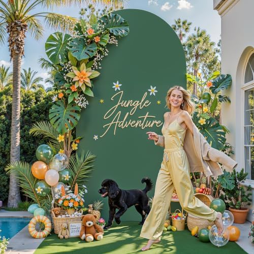 6 FT Arch Backdrop Cover Stretchy Hunter Green Arch Covers Elastic Spandex Fabric for Chiara Backdrop Stand, alternate view 2