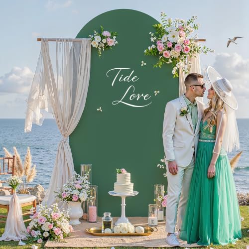 6 FT Arch Backdrop Cover Stretchy Hunter Green Arch Covers Elastic Spandex Fabric for Chiara Backdrop Stand, alternate view 3